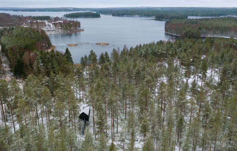 chatka finsko les vysoko prototyp ekoturizmus 5